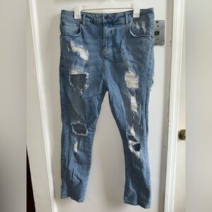 ASOS Light Blue Distressed Skinny Jeans